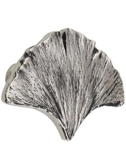 Ginkgo Leaf Knob in Brite Nickel.